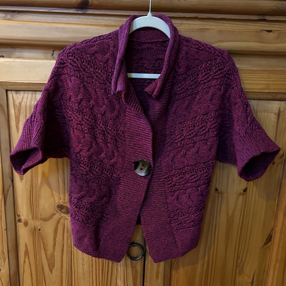 Chunky Knit Crop Cardigan Sweater Women's Size Small